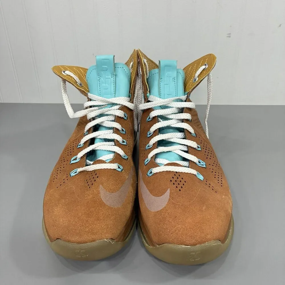 Nike LeBron 10 X EXT QS Hazelnut Brown Suede Size 13 607078-200 LeBronX Sneaker